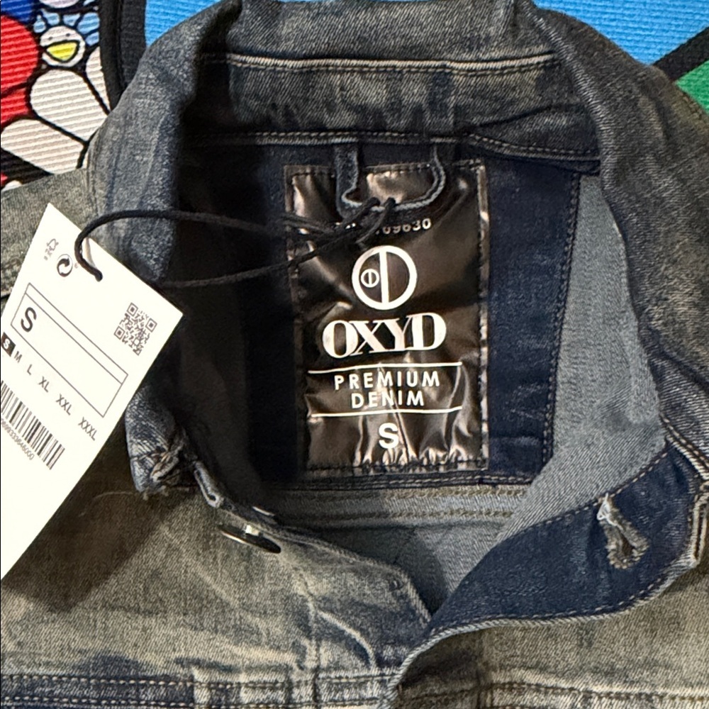 OXYD Premium Denim Men's Distressed Denim Jacket, Size Small - Picture 6 of 16